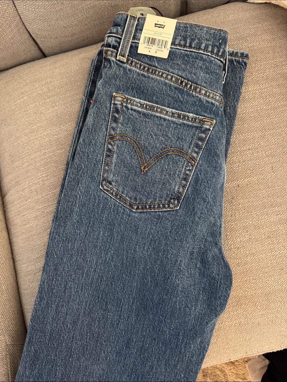 Levi's Straight-Leg Jeans in Medium Blue Denim